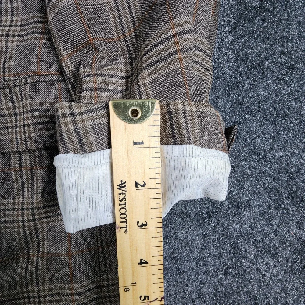 Joseph Abboud Sport Coat Mens 46R Brown Glen Plaid 2-Button Blazer Jacket